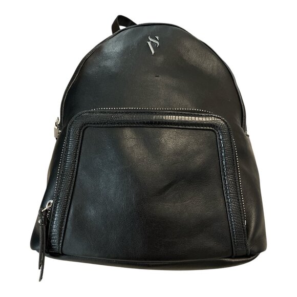 Simply Vera Vera Wang Black Faux Leather Mini Backpack – Textured Trim – Modern - Picture 6 of 11